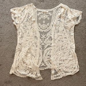 HAUTE SOCITY Lace top/kimono/cardigan  size L